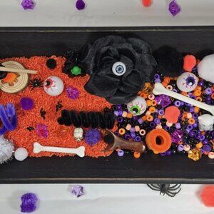 Halloween Theme Sensory Tray Kit, Activity Bin Learning Toy, Play Filler